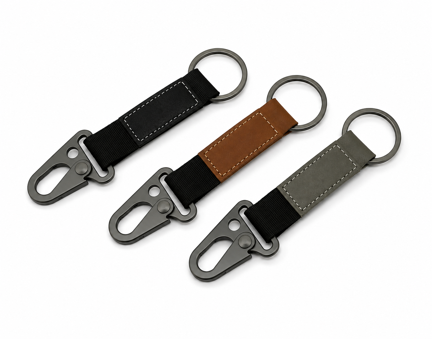 Leather strap keychains
