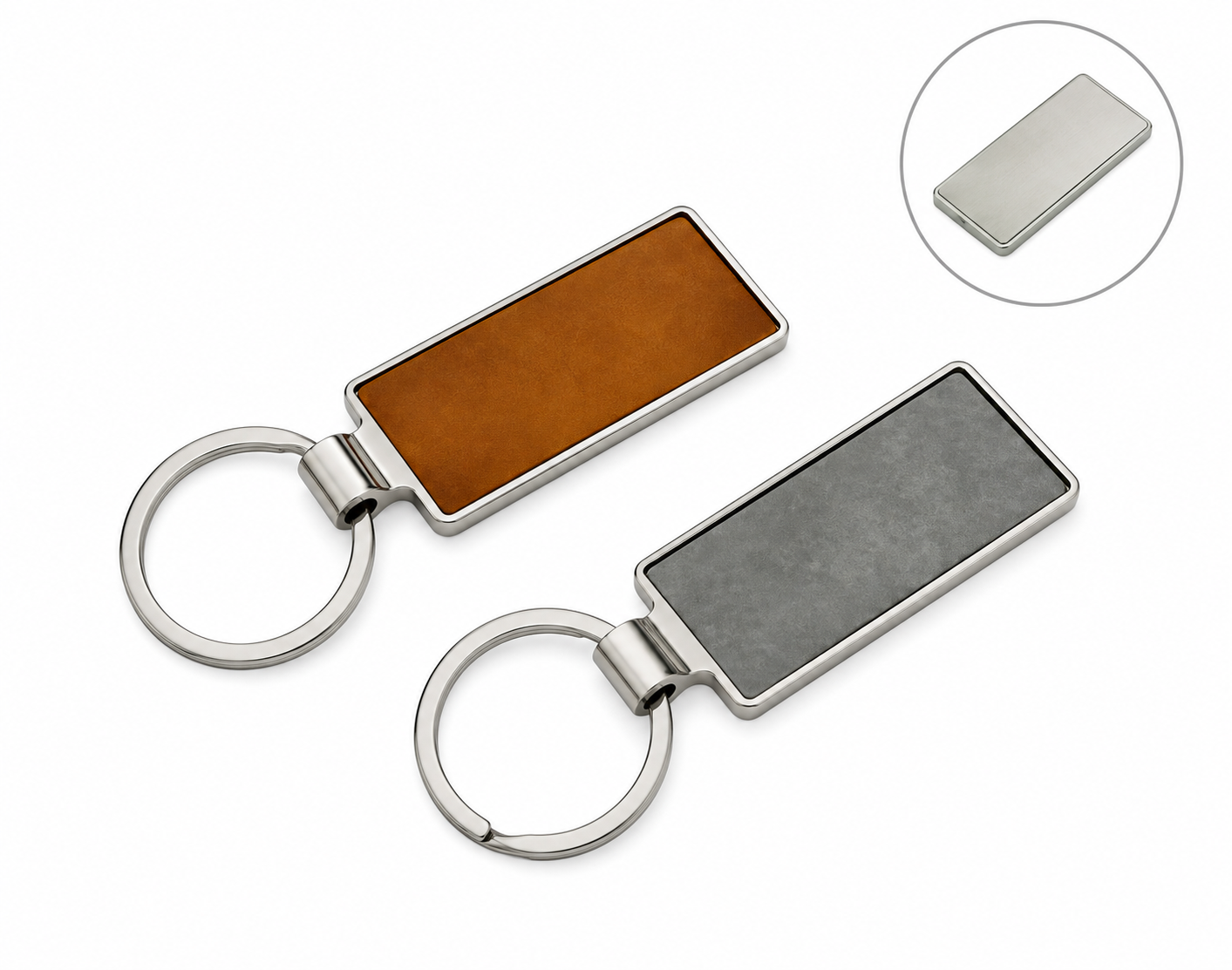 Leather loop metal keychains