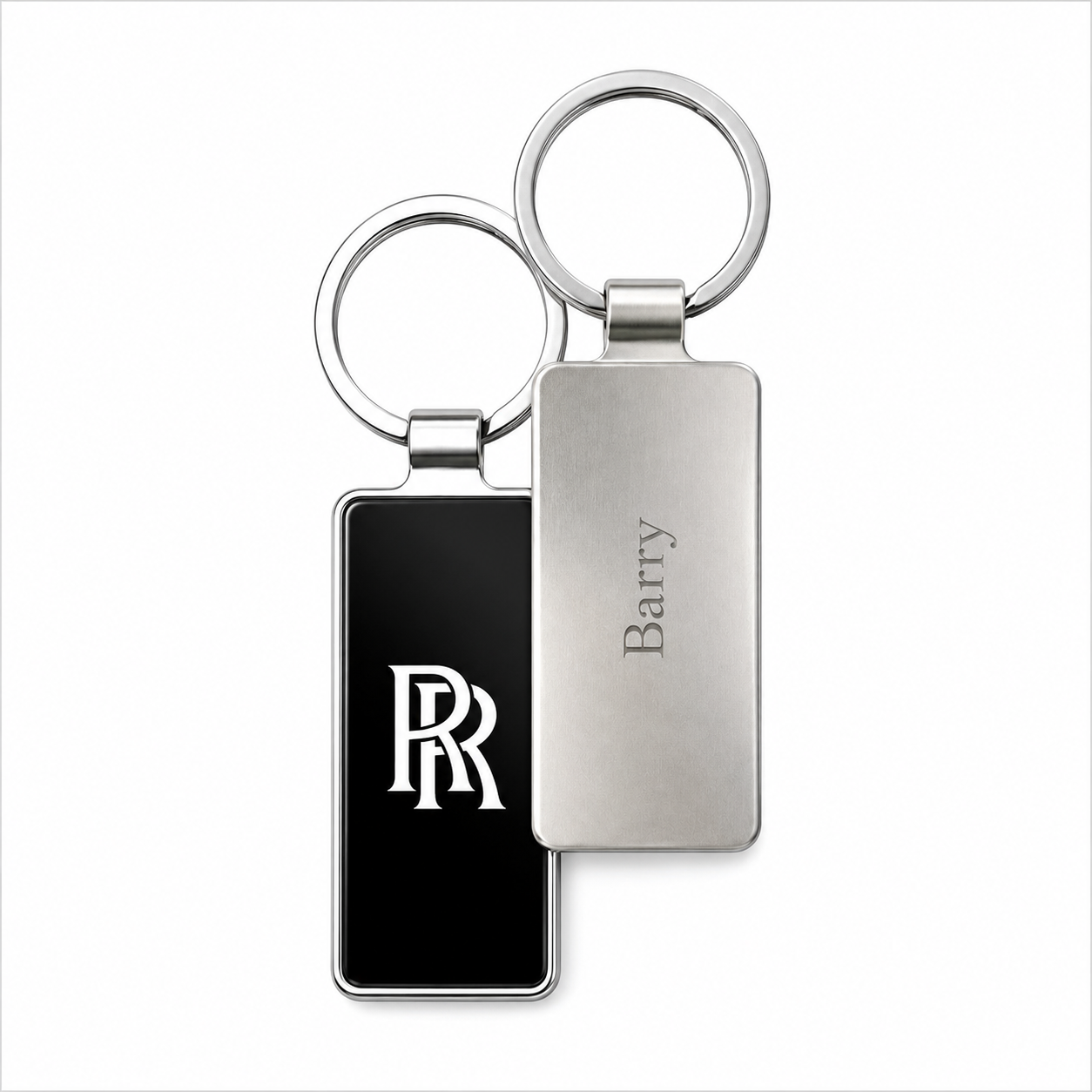Rectangular engraved keychains