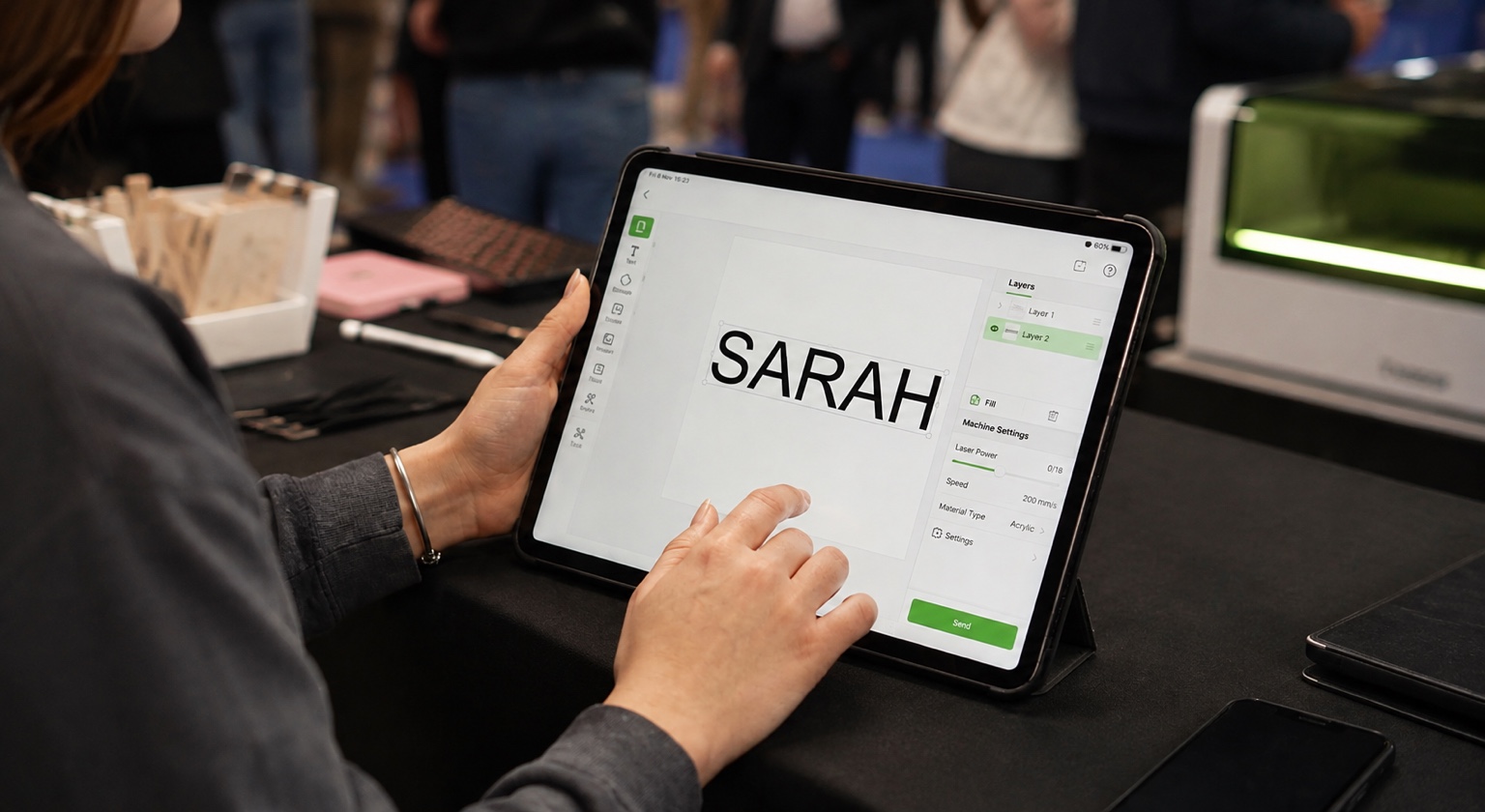 Guest name entry on tablet